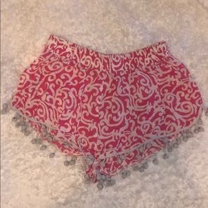 Pink Pom Pom Beach Shorts